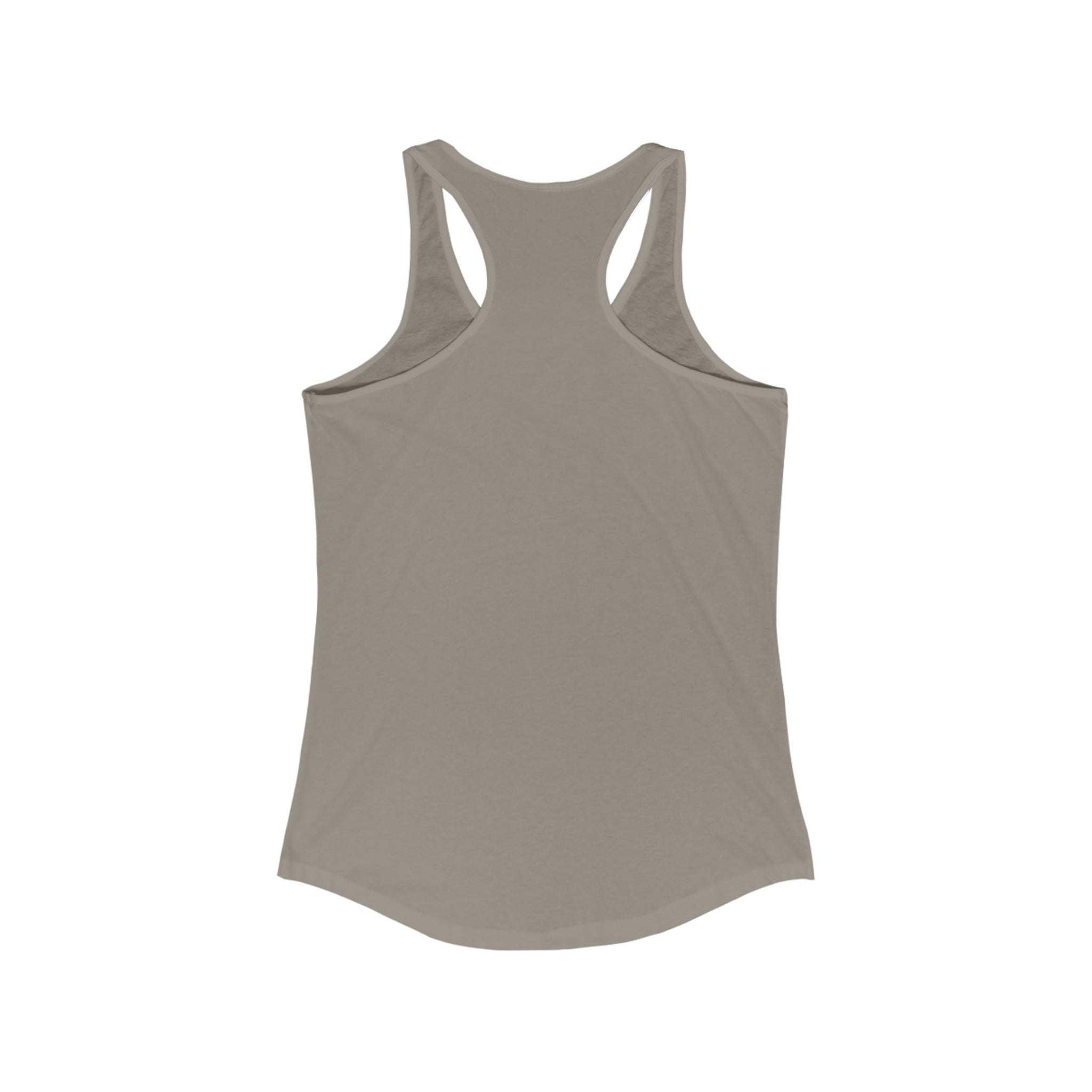 Iron Sharpens Iron - Women's Ideal Racerback Tank - White Font - Print on Front - Plain Back