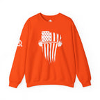 USA Barbell - Unisex Heavy Blend™ Crewneck Sweatshirt - White Logo