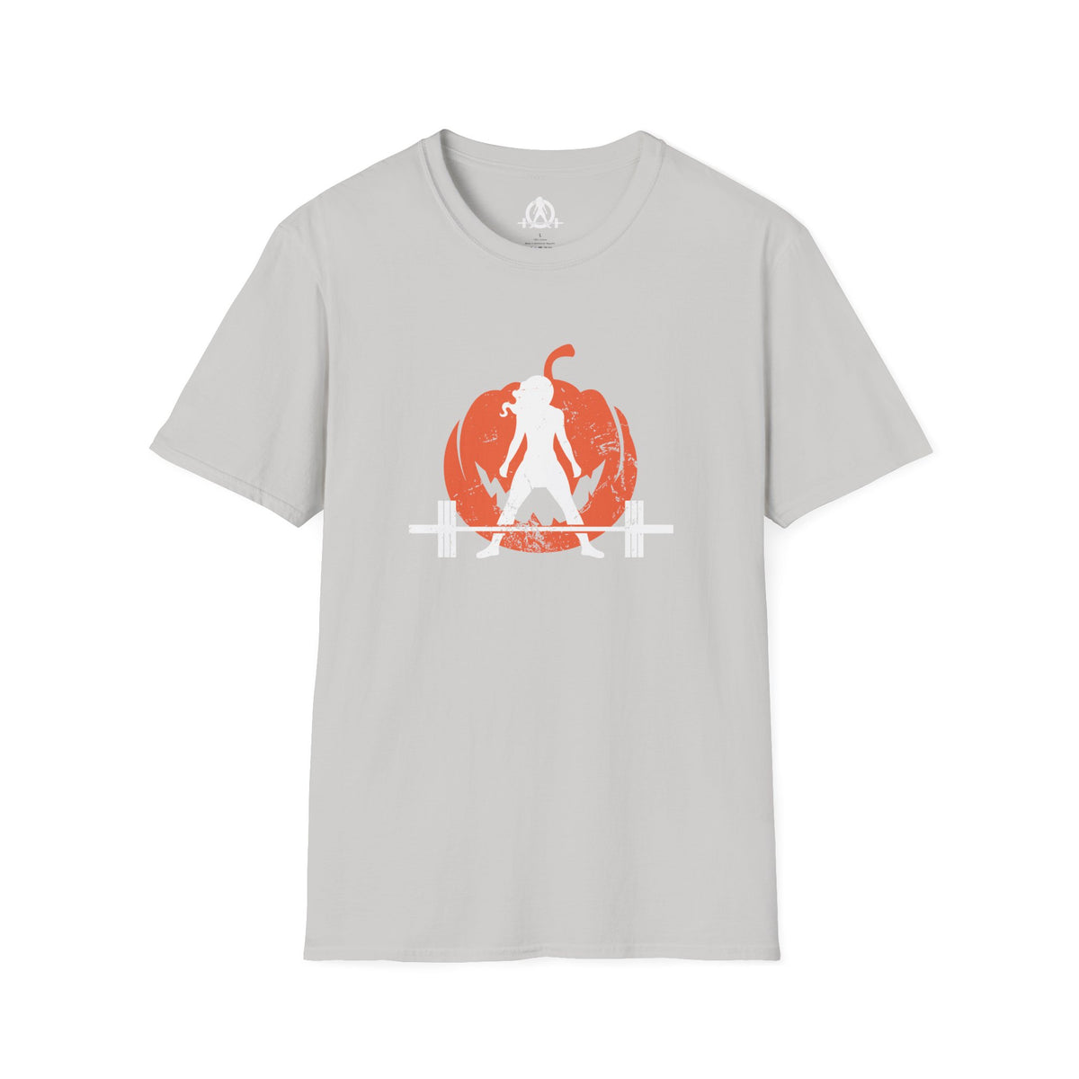 Halloween Pumpkin  - Unisex Softstyle T-Shirt - White Logo - Plain Back