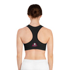 WWLW Sports Bra (AOP) - Color Distressed Logo - Black