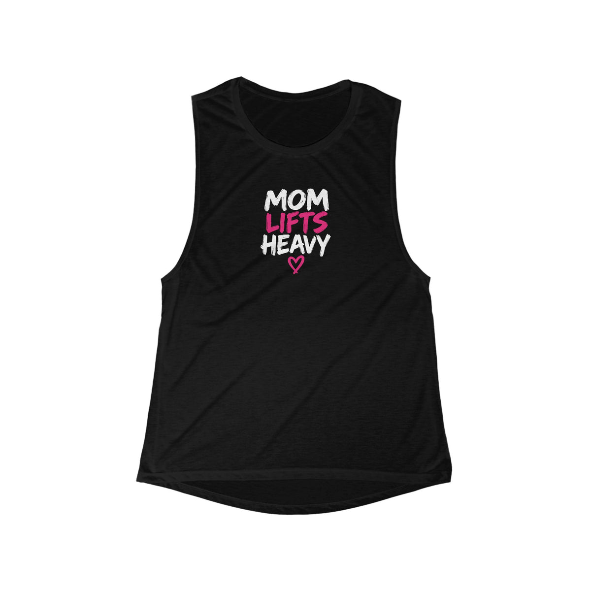 Mom Lifts Heavy – Women's Flowy Scoop Muscle Tank – Front Print