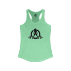 Goal Weight Strong AF - Simple - Women's Ideal Racerback Tank - Black Print Front & Back