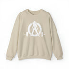 Unisex Heavy Blend™ Crewneck Sweatshirt - Distressed Logo - Plain Back