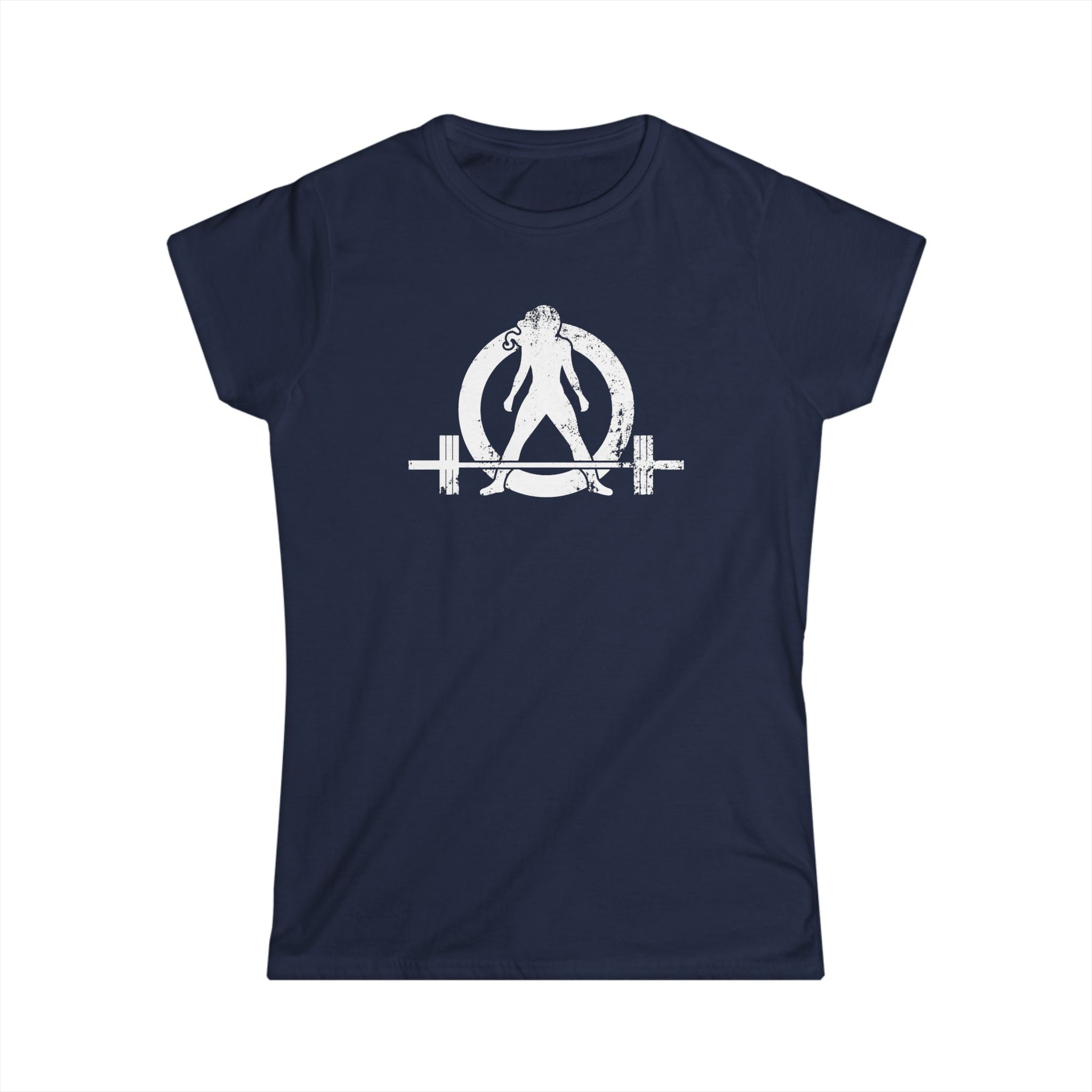 Women's Softstyle Tee - WWLW Distressed Logo - White Logo Front Plain Back