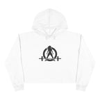 Empowered Crop Hoodie – For Strong Women Who Lift - Black Classic Logo