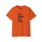 Lift Heavy Pet Cats - Unisex Ultra Cotton Tee - Black Logo