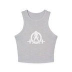 Women's Micro Rib Racer Tank Top - White Classic Logo