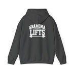 Grandma Lifts - Unisex Heavy Blend™ Hooded Sweatshirt - White Logo Front & Back
