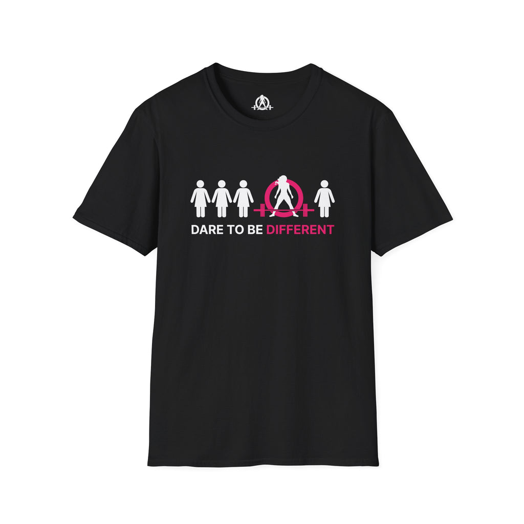 Dare To Be Different - Deadlift - Unisex Softstyle T-Shirt - Front Logo Plain Back