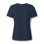 WWLW Women's Relaxed Heather CVC V-Neck Tee -  Black Logo