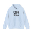Strong Not Skinny - Unisex Heavy Blend Hooded Sweatshirt - Black Front Logo Plain Back
