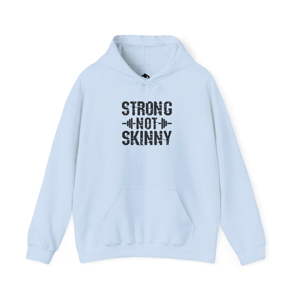 Strong Not Skinny - Unisex Heavy Blend Hooded Sweatshirt - Black Front Logo Plain Back