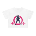 WWLW Distressed Color Logo Crop Tee AOP - White