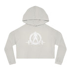Women’s Cropped Hooded Sweatshirt - White Distressed Logo