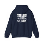 Strong Not Skinny – Unisex Hoodie | Distressed White Logo