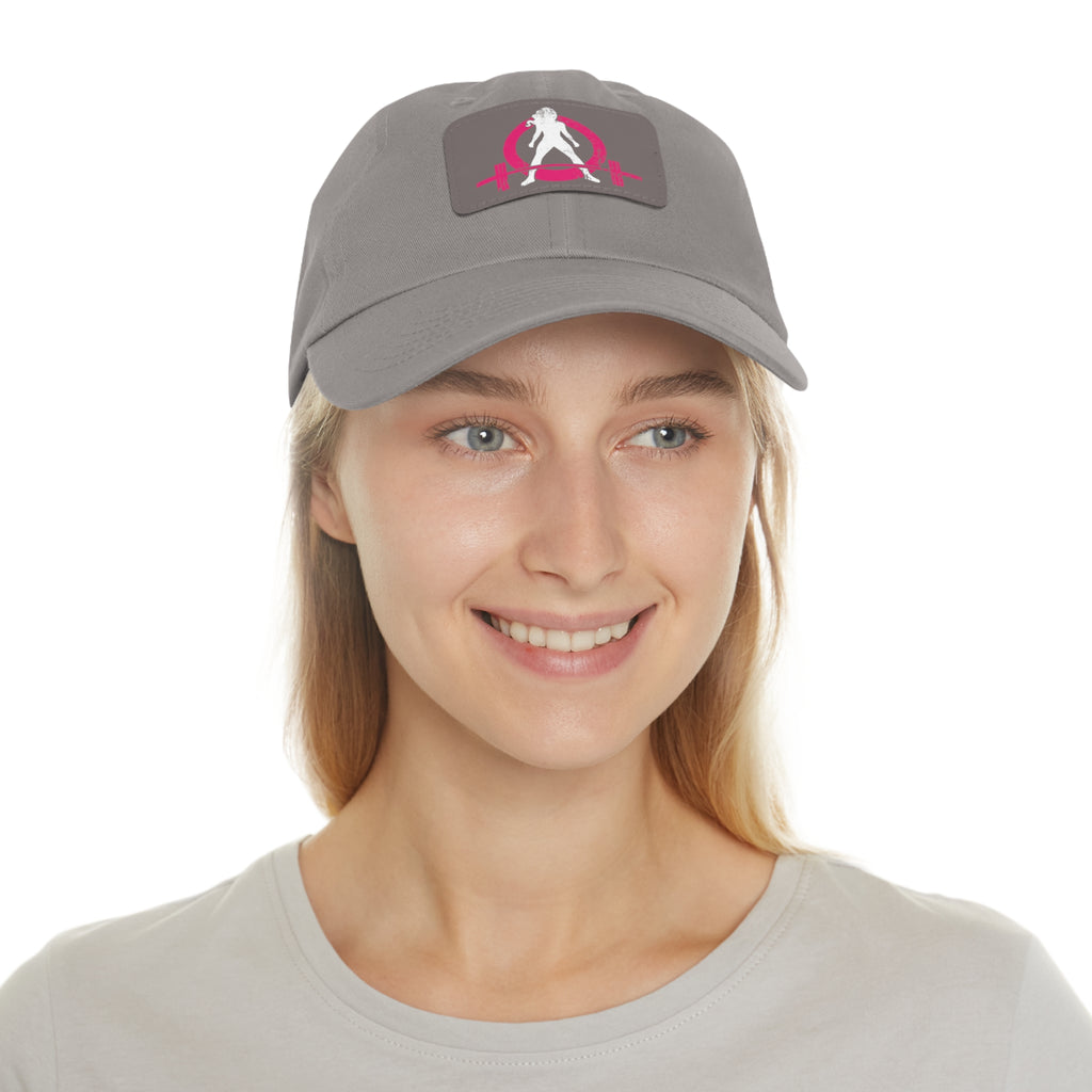 Distressed - Dad Hat with Leather Patch (Rectangle) - Color Font