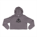 Stylish Women's Cropped Hoodie - Black Classic Logo