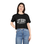 Lift Heavy Shit - Women's Crop Tee - White Front Logo