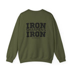 Iron Sharpens Iron - Unisex Heavy Blend™ Crewneck Sweatshirt - Front Black Logo - Front & Back Print