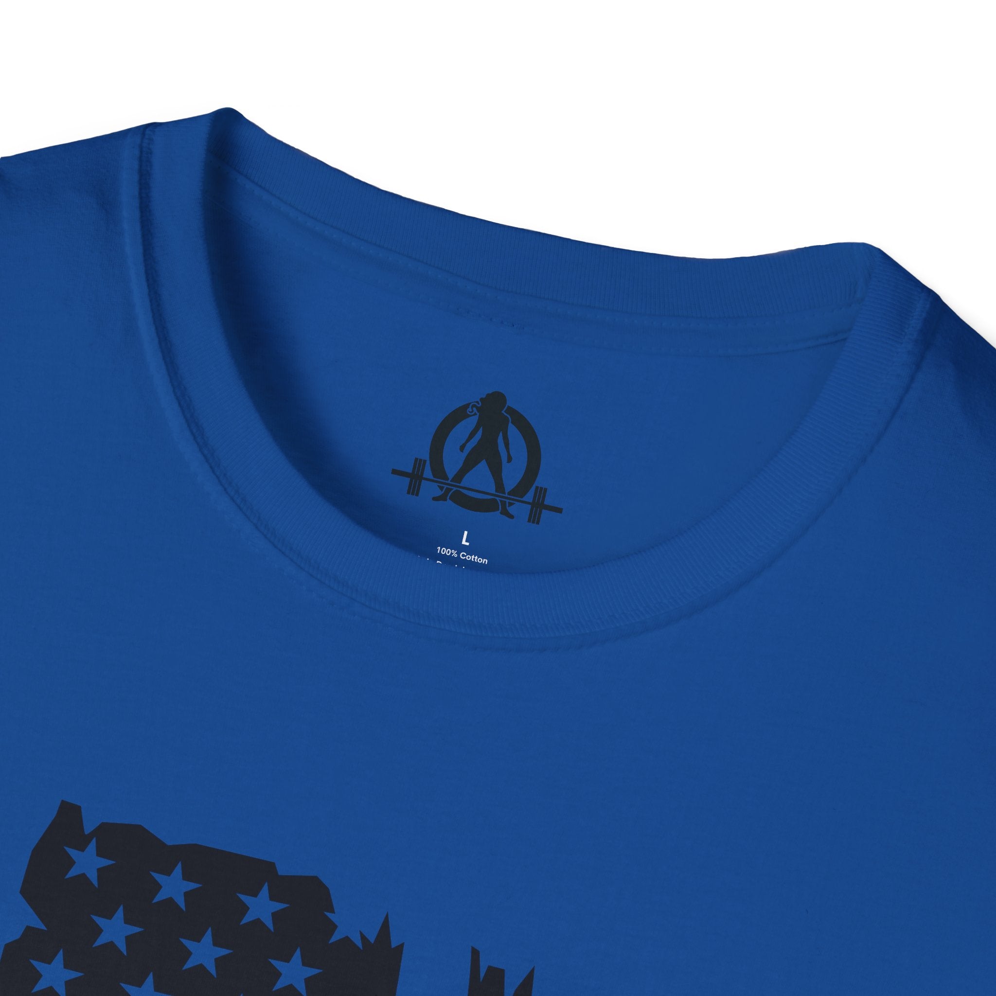 USA Barbell  - Unisex Softstyle T-Shirt - Black Logo - Plain Back