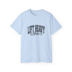 Lift Heavy Shit - Unisex Ultra Cotton Tee - Front Black Logo - Plain Back