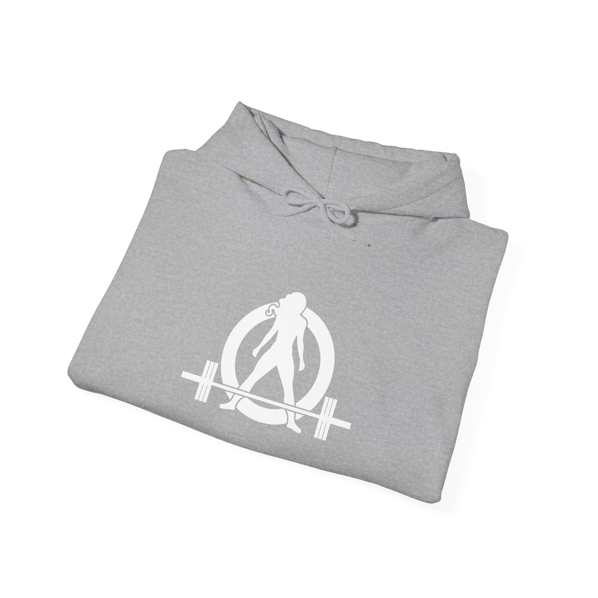 I Could Squat You - Classic Logo White - Unisex Heavy Blend Hooded Sweatshirt Print on Front & Back