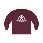 Lift Heavy Run Fast - Ultra Cotton Long Sleeve Tee - White Logo Front & Back