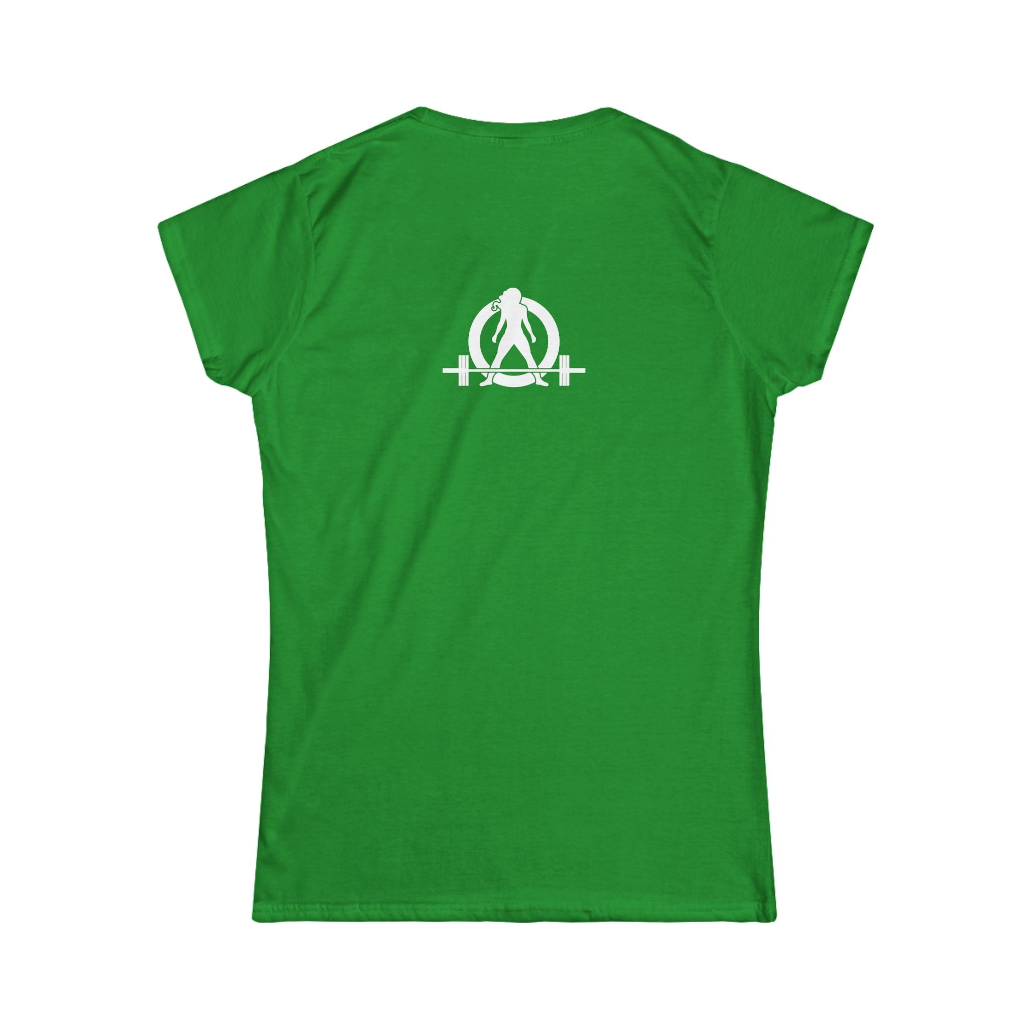 Squat Bench Deadlift Repeat - Women's Softstyle Tee -  Front & Back WWLW Logo