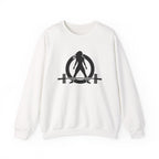 Lift Heavy Run Fast - Unisex Heavy Blend™ Crewneck Sweatshirt - Black Logo Front & Back