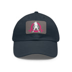Distressed - Dad Hat with Leather Patch (Rectangle) - Color Font