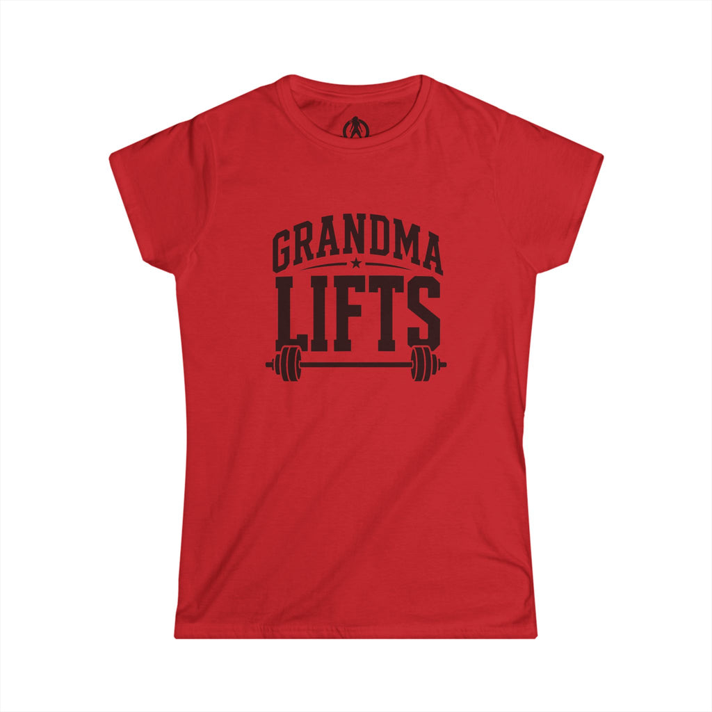 Grandma Lifts - Women's Softstyle Tee - Front Black Logo