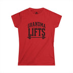 Grandma Lifts - Women's Softstyle Tee - Front Black Logo