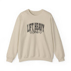 Lift Heavy Shit - Unisex Heavy Blend™ Crewneck Sweatshirt - Black Logo on Front
