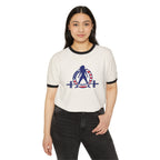USA Collection - Unisex Cotton Ringer T-Shirt - Logo Front Plain Back
