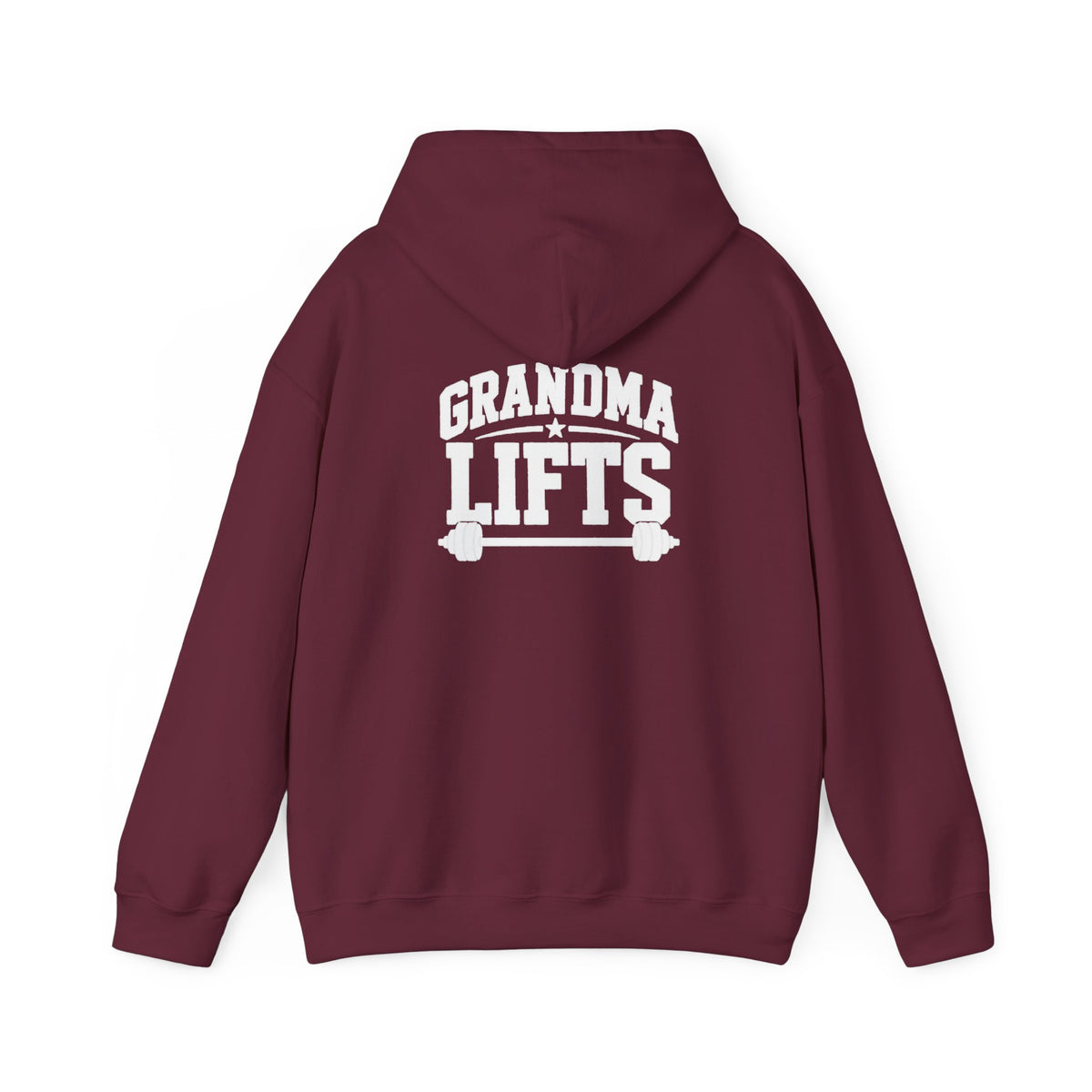 Grandma Lifts - Unisex Heavy Blend™ Hooded Sweatshirt - White Logo Front & Back