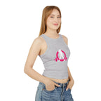 Women's Micro Rib Racer Tank Top - Classic Logo Inverted