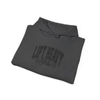Lift Heavy Shit – Unisex Heavy Blend™ Hooded Sweatshirt (Black Logo Front & Sleeve) 🖤🏋️‍♂️🔥