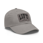 Lift Like A Girl - Dad Hat with Leather Patch (Rectangle) - Black Font