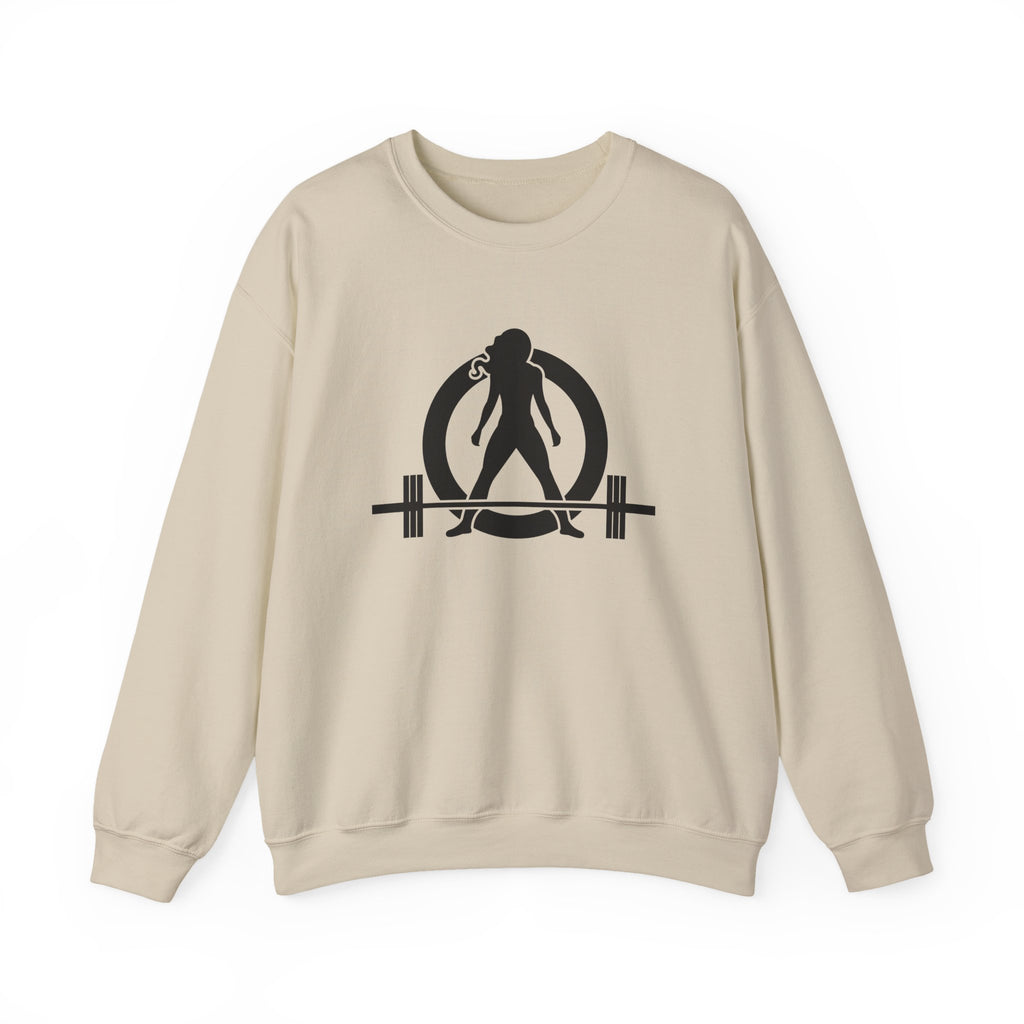 Lift Heavy Run Fast - Unisex Heavy Blend™ Crewneck Sweatshirt - Black Logo Front & Back
