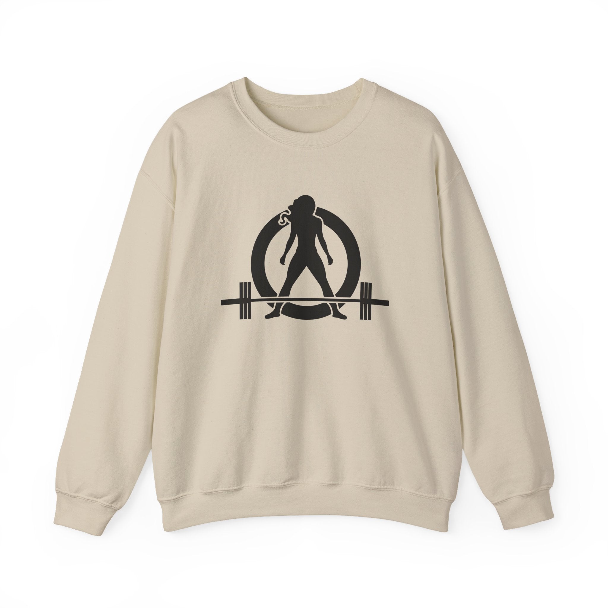 Lift Heavy Run Fast - Unisex Heavy Blend™ Crewneck Sweatshirt - Black Logo Front & Back