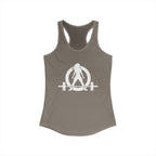 Lift Heavy - Run Fast - Racer Back Tank Top - Women's Ideal Racerback Tank (White Front & Back Logo)
