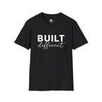 Built Different Unisex Softstyle T-Shirt — Front White Logo