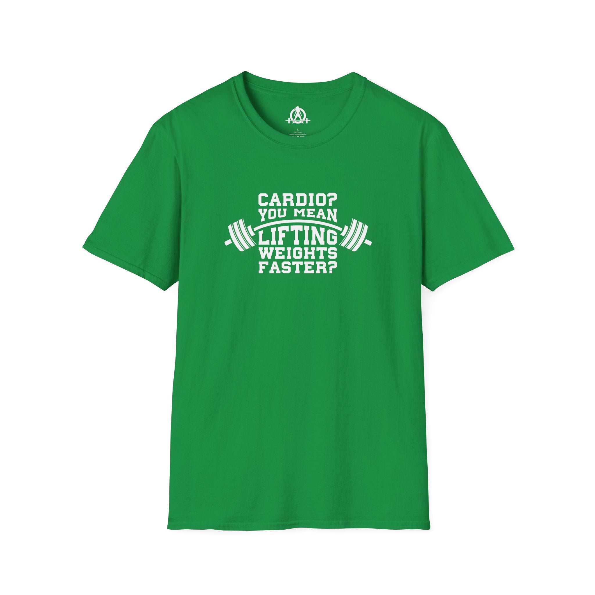 Cardio? Lift Weights Faster - Unisex Softstyle T-Shirt - Front Logo