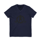 Strong Is Beautiful - Distressed Black Logo - Unisex Jersey Short Sleeve V-Neck Tee