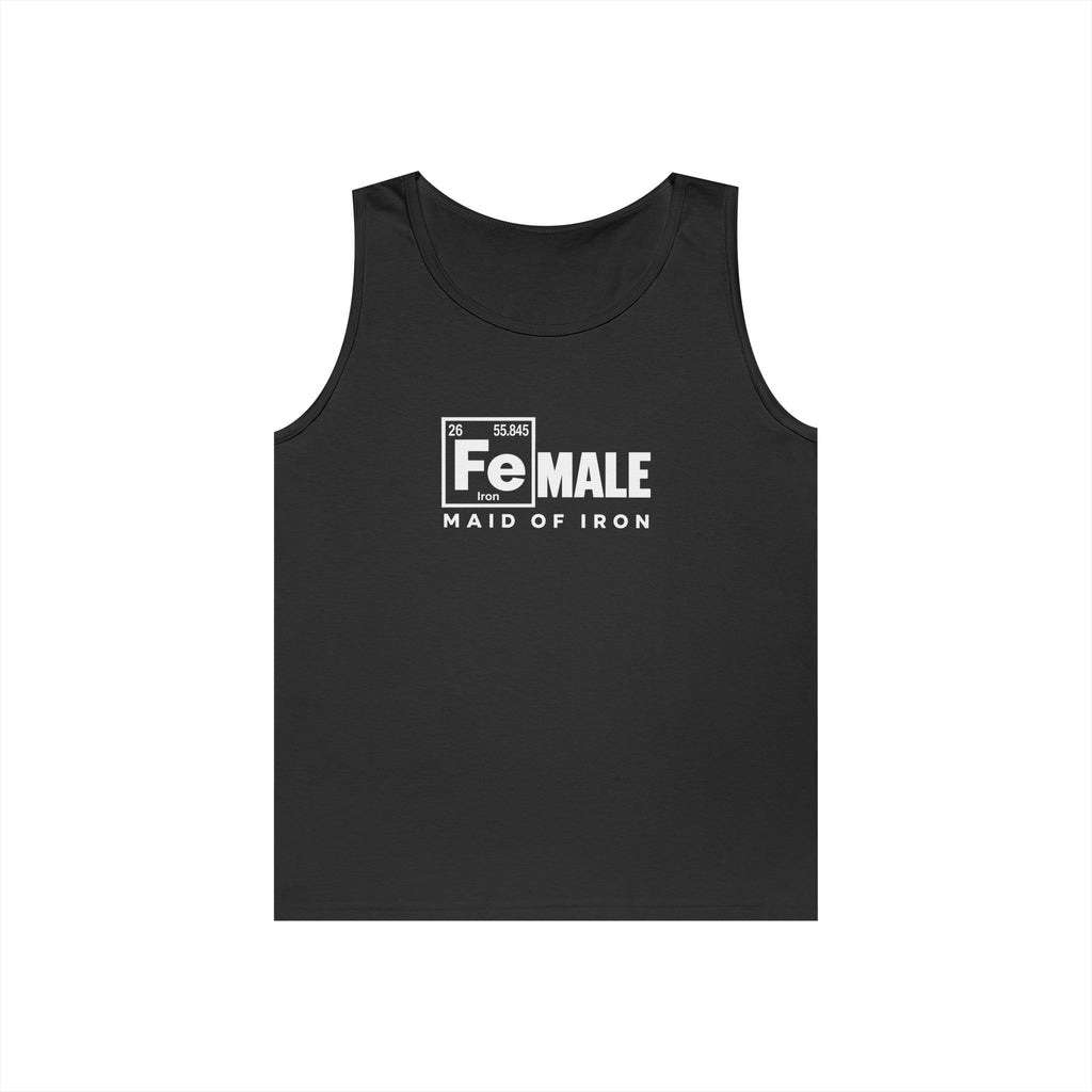 Maid of Iron - Black Tank Top - Front Print + Plain Back
