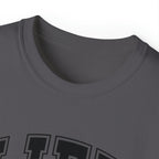 Lift Like A Girl - Unisex Ultra Cotton Tee - Front Black Logo - Plain Back
