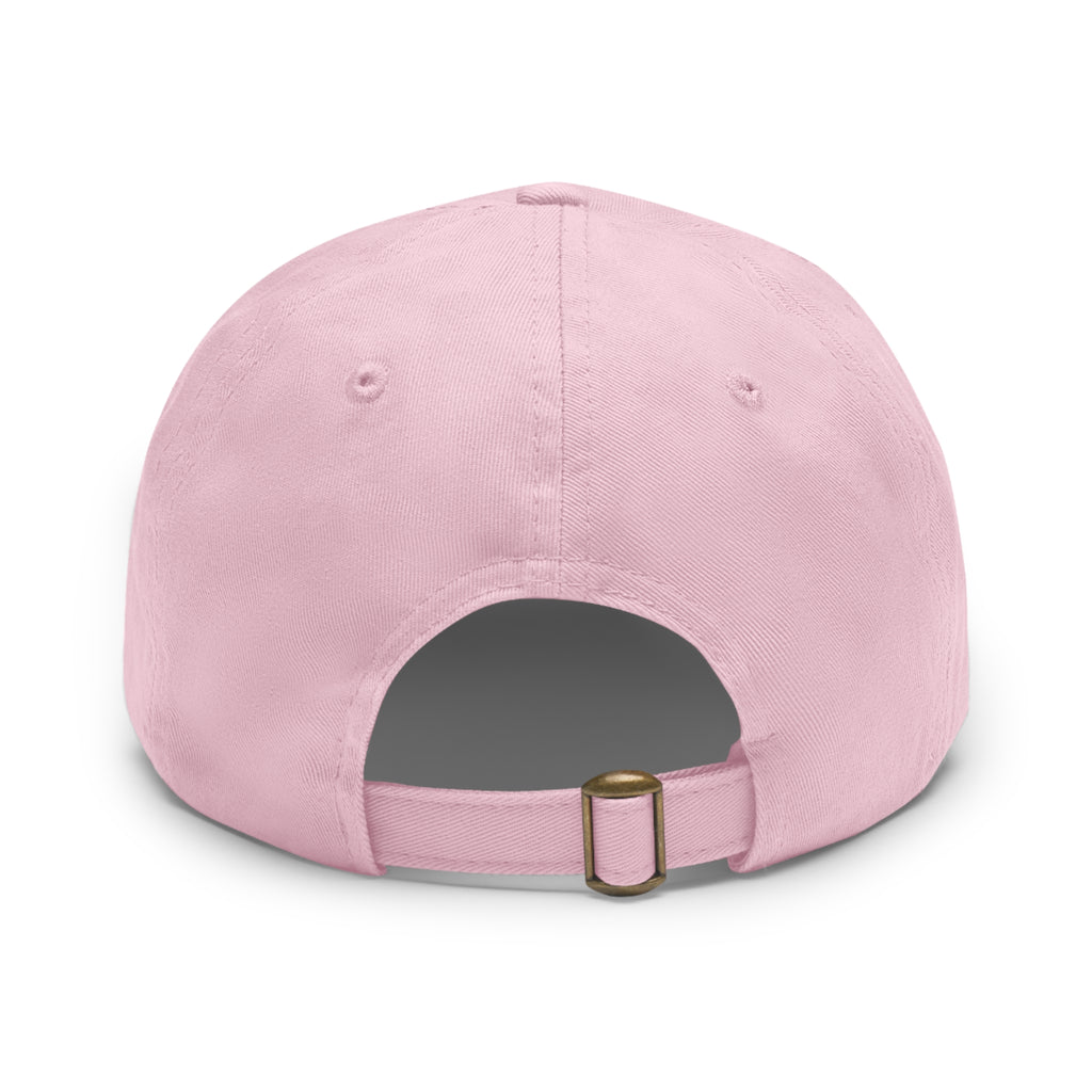 Built Different - Dad Hat with Leather Patch (Rectangle) - White Logo
