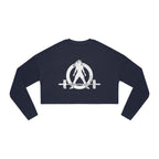Women's Cropped Sweatshirt - Distressed White Logo