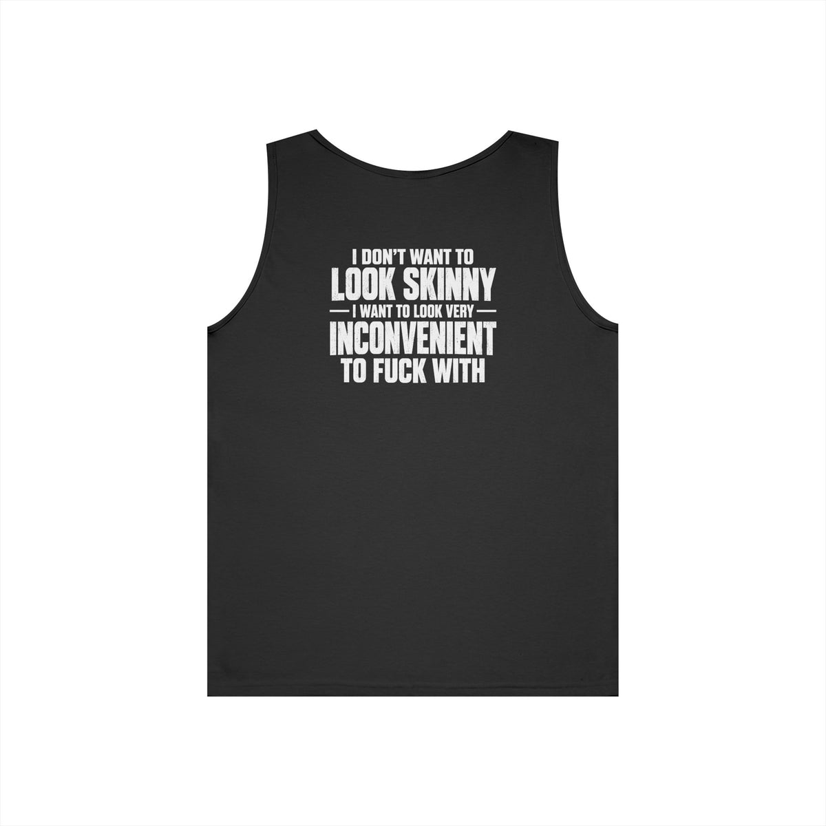Inconvenient to Fuck With - Black Tank Top - WWLW Front + Slogan Back