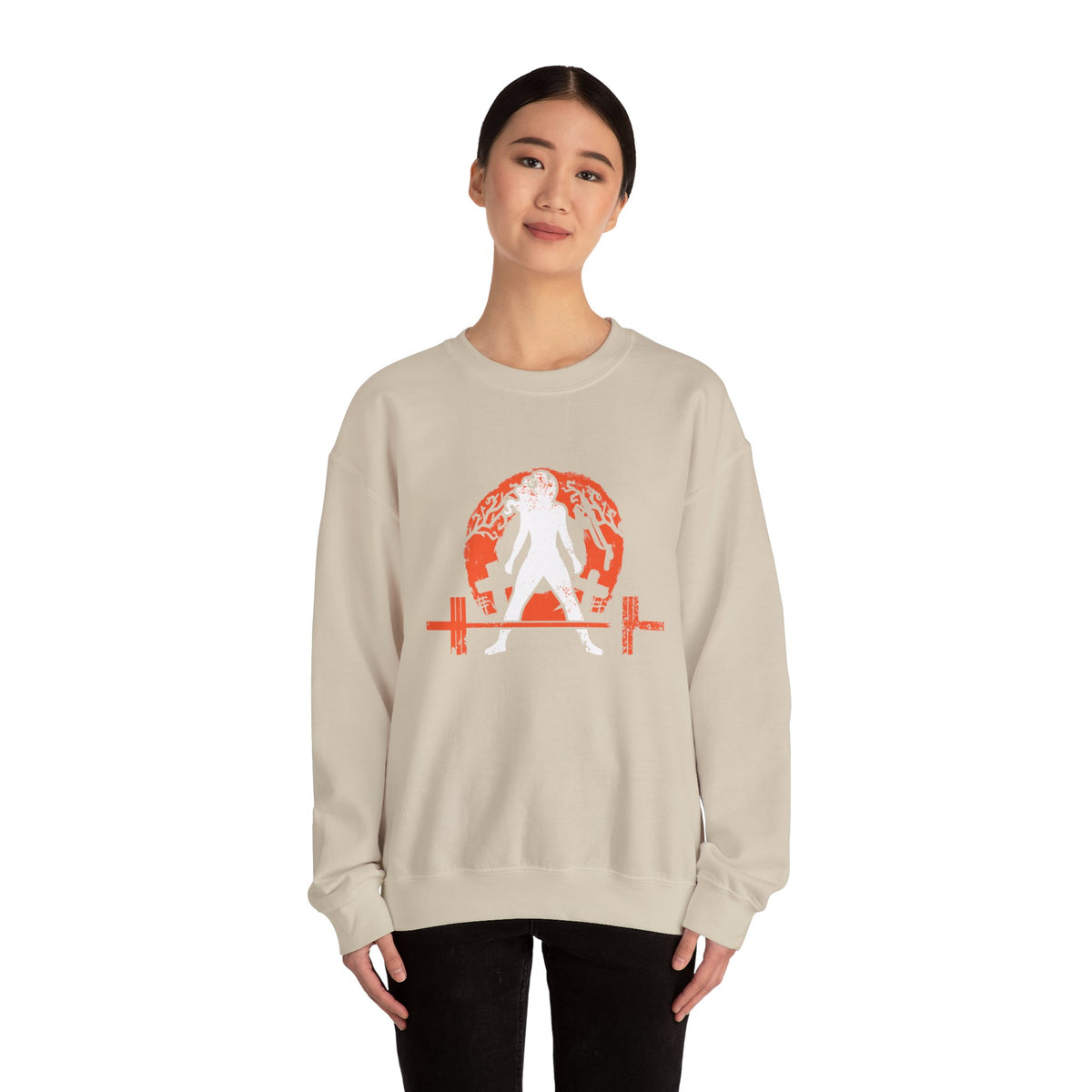 Halloween Graveyard - Unisex Heavy Blend™ Crewneck Sweatshirt - White Logo on Front